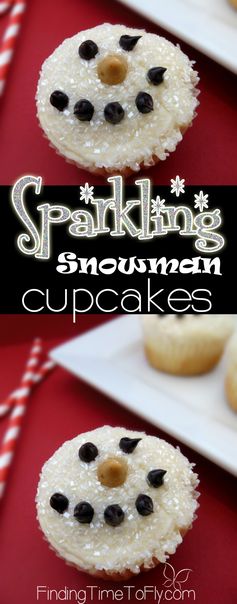 Sparkling Snowman Cupcakes