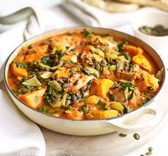 Spiced chicken, spinach & sweet potato stew