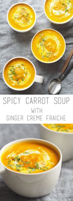 Spicy carrot soup with ginger creme