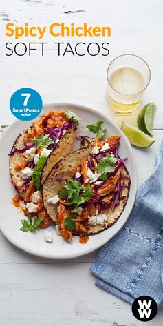 Spicy Chicken Soft Tacos with Goat Cheese