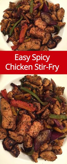 Spicy Chicken Stir Fry Recipe With Onions And Peppers