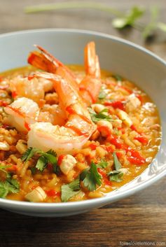 Spicy Coconut Risotto with Lime Shrimp