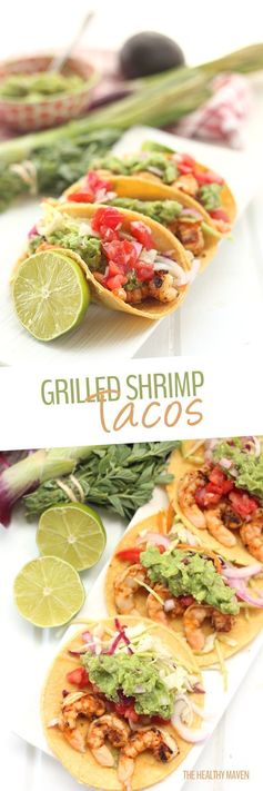 Spicy Grilled Shrimp Tacos with All The Fixins