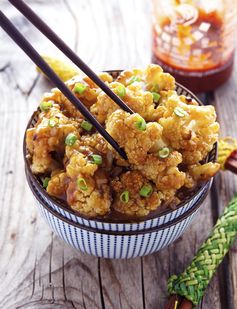 Spicy Honey-Garlic Roasted Cauliflower