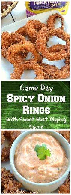 Spicy Onion Rings with Sweet Heat Dipping Sauce