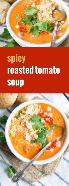 Spicy Roasted Tomato Soup with Couscous