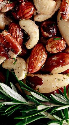 Spicy Rosemary Roasted Nuts | Cocktail Nibbles