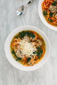 Spicy Sausage and Kale Soup with Carrot Noodles