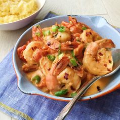 Spicy Shrimp with Creamy Polenta