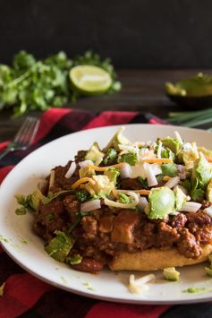 Spicy Slow Cooker Chili with Cornbread Waffles
