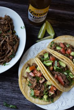 Spicy Slow Cooker Shredded Beef Tacos