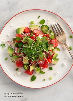 Spicy watermelon & avocado salad