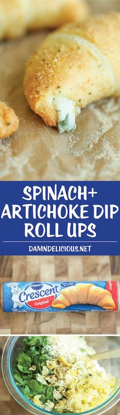 Spinach and Artichoke Dip Roll Ups