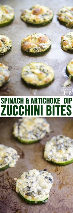 Spinach and Artichoke Dip Zucchini Bites
