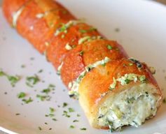 Spinach and artichoke stuffed garlic bread