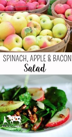 ~Spinach, Apple, & Bacon Salad~