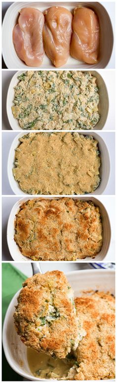 Spinach artichoke chicken casserole