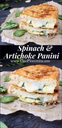 Spinach Artichoke Grilled Cheese Panini