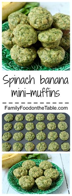 Spinach-banana mini muffins