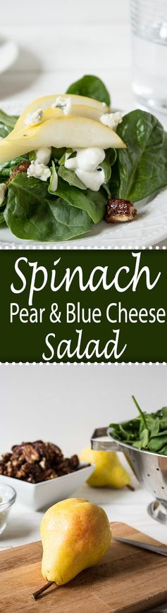 Spinach, Pear and Blue Cheese Salad