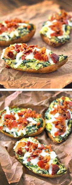 Spinach-stuffed Sweet Potato Skins