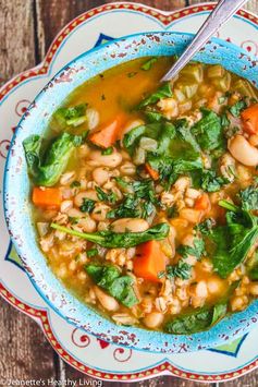 Spinach Vegetable Barley Bean Soup