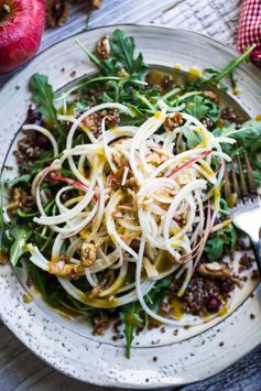 Spiralized Apple and Quinoa Salad with Fig Shallot Dressing