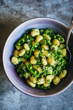 Spring Gnocchi w/ Mustardy Arugula Pesto