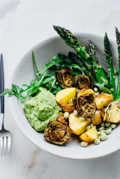 Spring green goddess vegan bowl