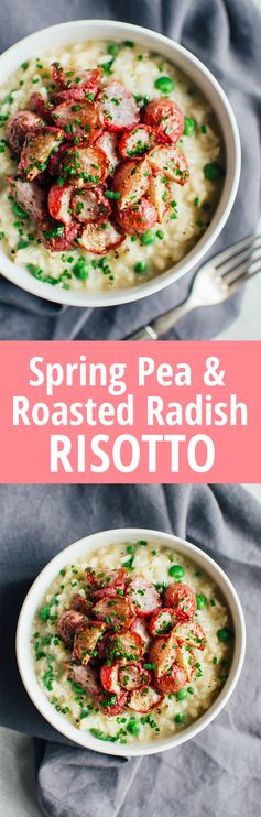 Spring Pea & Roasted Radish Risotto