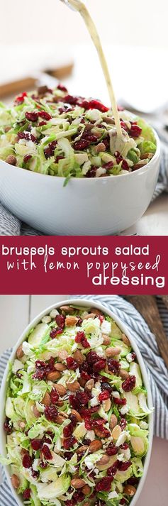 Spring Shaved Brussels Sprout Salad with Lemon Poppyseed Dressing