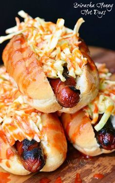 Sriracha Honey Hot Dogs