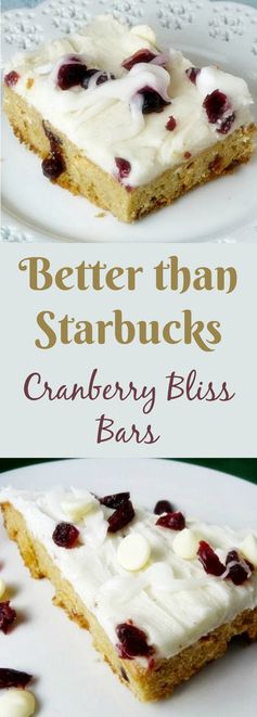 Starbucks Copy Cat Cranberry Bliss Bars