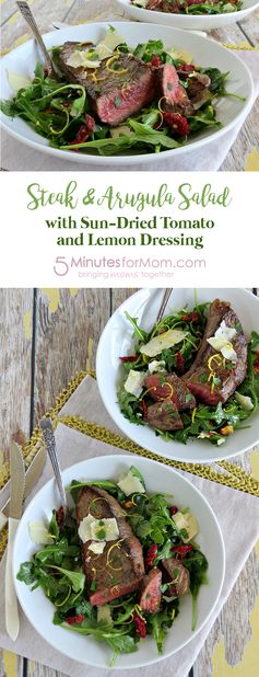 Steak & Arugula Salad with Sun-Dried Tomato & Lemon Dressing