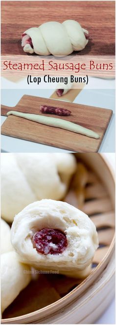 Steamed Sausage Buns (Lop Cheung Buns