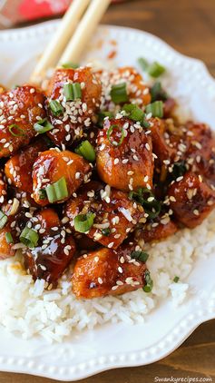 Sticky Garlic Sesame Chicken