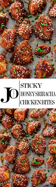 Sticky Honey Sriracha Chicken Bites