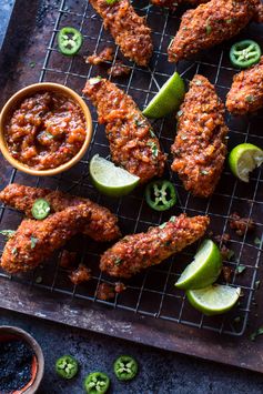 Sticky Mango Curry Oven Baked Boneless Wings