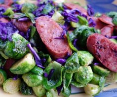 Stir-Fried Sprouts, Cabbage & Sausage