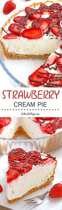 Strawberries and Cream Pie