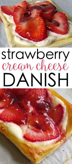 Strawberry and cream cheese danish