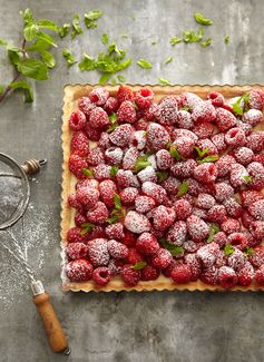 Strawberry and Raspberry Tart with Mint