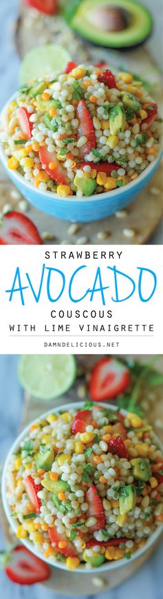 Strawberry Avocado Couscous Salad with Lime Vinaigrette