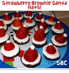 Strawberry Brownie Santa Hats