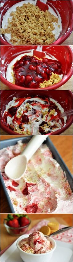 Strawberry Cheesecake Easy Ice Cream