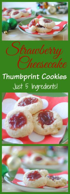 Strawberry Cheesecake Thumbprint Cookies