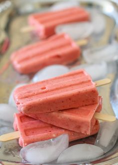 Strawberry Coconut Milk Popsicles