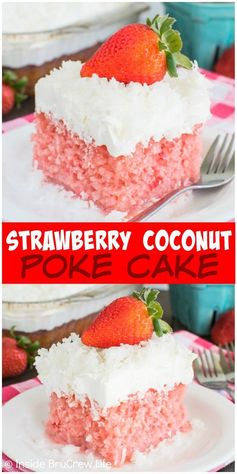 Strawberry Coconut Poke Cake