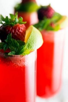 Strawberry Lime Champagne Cocktail