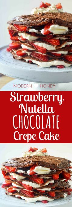 Strawberry Nutella Chocolate Crepe Cake